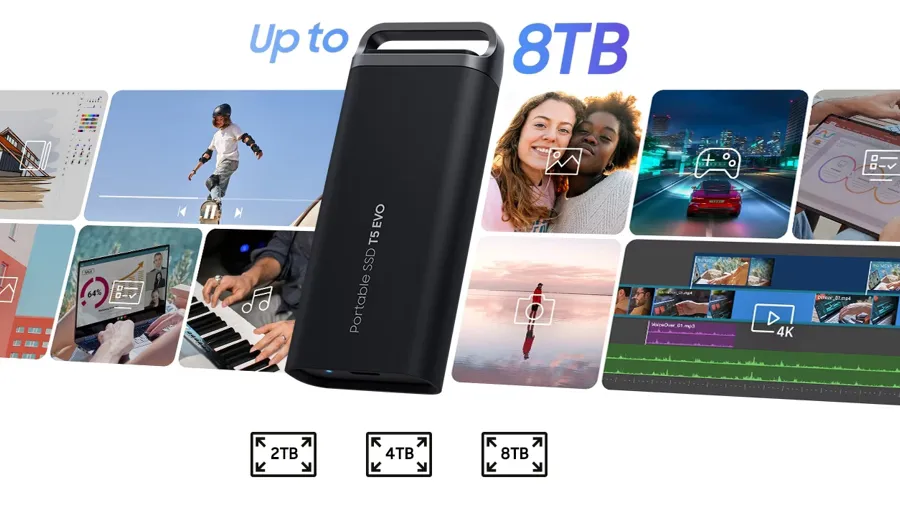 Dysk przenośny Samsung Portable SSD T5 EVO USB 3.2 Gen1 4 TB czarny